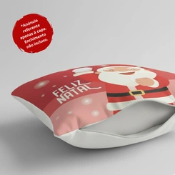 Capa de Almofada de Natal Natalina Estampada de Suede Veludo Aveludada