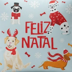 Capa de Almofada de Natal Natalina Estampada de Suede Veludo Aveludada