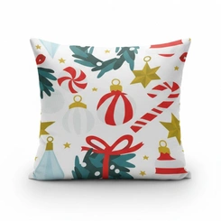 Capa de Almofada de Natal Natalina Estampada de Suede Veludo Aveludada