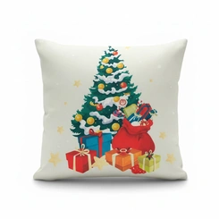 Capa de Almofada de Natal Natalina Estampada de Suede Veludo Aveludada