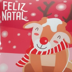 Capa de Almofada de Natal Natalina Estampada de Suede Veludo Aveludada