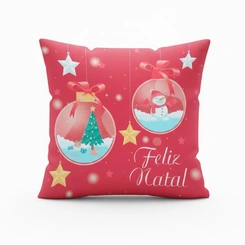 Capa de Almofada de Natal Natalina Estampada de Suede Veludo Aveludada