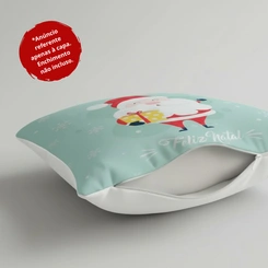 Capa de Almofada de Natal Natalina Estampada de Suede Veludo Aveludada
