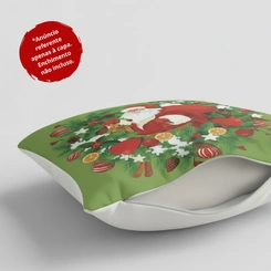 Capa de Almofada de Natal Natalina Estampada de Suede Veludo Aveludada