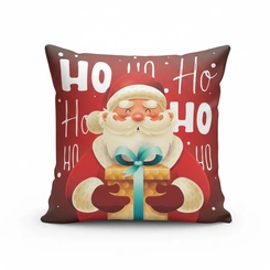 Capa de Almofada de Natal Natalina Estampada de Suede Veludo Aveludada