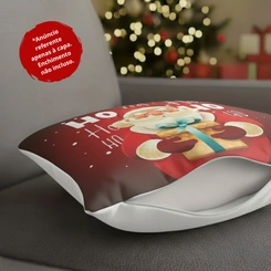 Capa de Almofada de Natal Natalina Estampada de Suede Veludo Aveludada