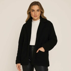 Casaco Feminino Teddy Peluciado Slim