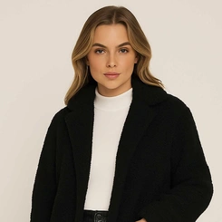 Casaco Feminino Teddy Peluciado Slim