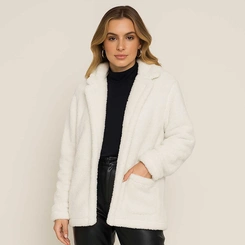 Casaco Feminino Teddy Peluciado Slim