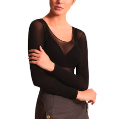Kit 3 Camisetes Feminina Segunda Pele Manga Longa Decotada Fio 40