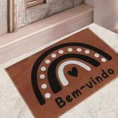 Tapete de Porta Estampado Bem Vindo Berlim