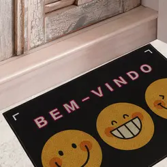 Tapete de Porta Estampado Bem Vindo Berlim