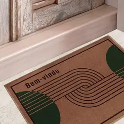 Tapete de Porta Estampado Bem Vindo Berlim