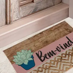 Tapete de Porta Estampado Bem Vindo Berlim