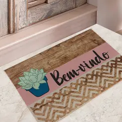 Tapete de Porta Estampado Bem Vindo Berlim