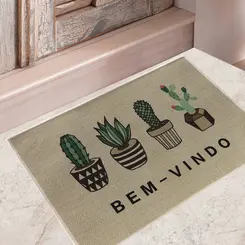 Tapete de Porta Estampado Bem Vindo Berlim