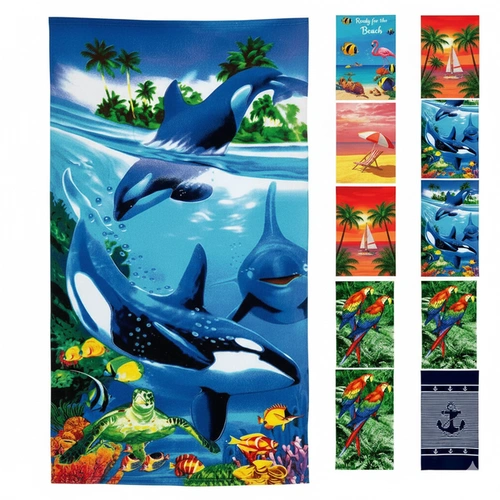 Toalha de Praia Aveludada Beach Estampada Design Vibrante
