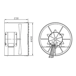 Exaustor Axial Industrial 40cm Bivolt EQ400M6 110v/220v Baixa Rotação Qualitas