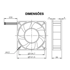 Micro Ventilador De 12cm Bivolt Modelo Ac Q120a3 Qualitas