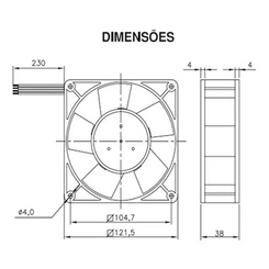 Microventilador Com Carcaça Fundida Em Alumínio Q120A3R