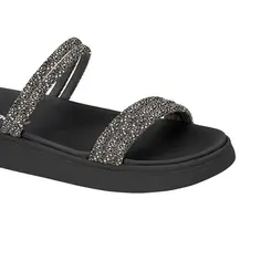 Chinelo Rasteira Feminina Papete Tiras Strass