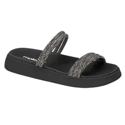 Chinelo Rasteira Feminina Papete Tiras Strass