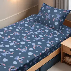 Jogo de Lençol Infantil 2 Peças Portallar Disney Stitch