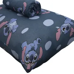 Jogo de Lençol Casal 3 Peças Portallar Disney Stitch