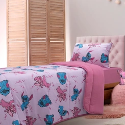 Edredom Infantil Solteiro Stitch E Angel Portallar Disney
