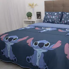 Edredom Casal Stitch E Angel Portallar Disney