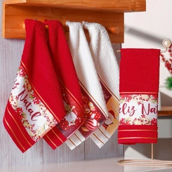 Toalha Lavabo Natalina Jacquard 30x45cm Bene Casa