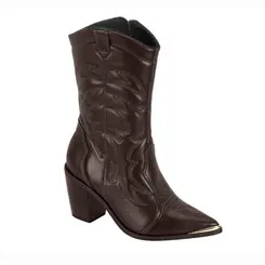 Bota Feminina Vizzano Estilo Country Texana Cano Médio