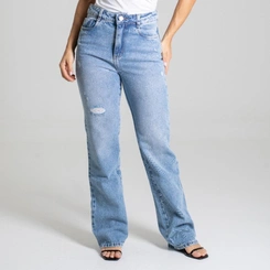 Calça Feminina Jeans Sawary Reta