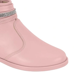 Bota Coturno Juvenil Menina Molekinha Cano Curto Detalhe Brilho