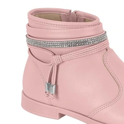 Bota Coturno Juvenil Menina Molekinha Cano Curto Detalhe Brilho