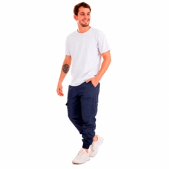 Calça Tactel Masculina Elastano com Bolso Cargo