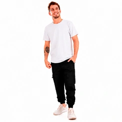 Calça Tactel Masculina Elastano com Bolso Cargo