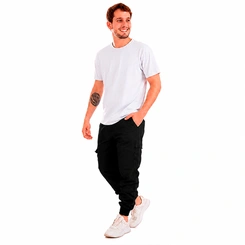 Calça Tactel Masculina Elastano com Bolso Cargo