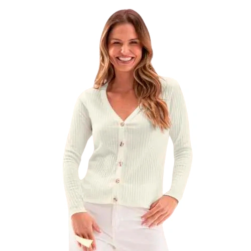 Casaco Feminino Canelado Crochê