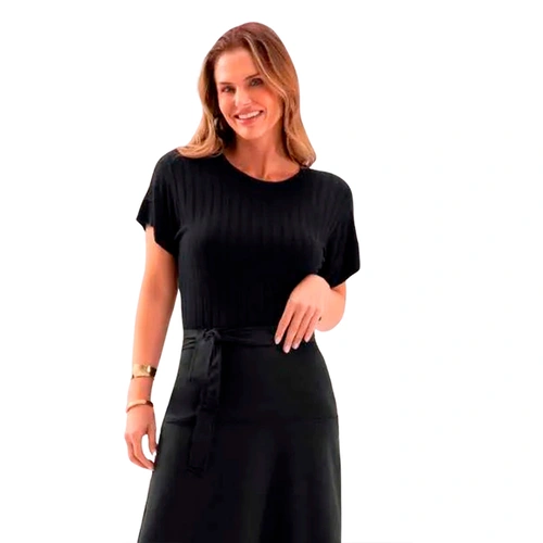 Blusa Feminina Lecimar Viscose com Renda Elegância
