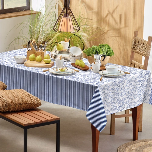 Toalha de Mesa Quadrada 1.40m x 1.40m Teka Básica Algodão Estampas Coloridas