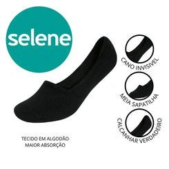Meia Feminina Sapatilha Invisível 34/38 Fio de Silicone Anti Deslizante