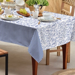 Toalha de Mesa Retangular 1.40m x 2.10m Teka Básica Estampas Coloridas