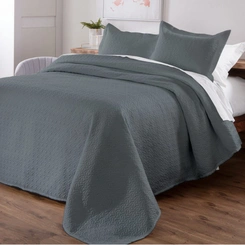 Colcha Casal Dupla Face Matelada Diamante 150 Fios com Porta Travesseiros