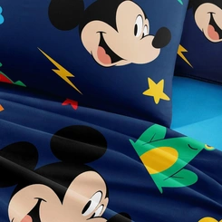 Jogo de Cama Solteiro Infantil Toque de Seda Mickey