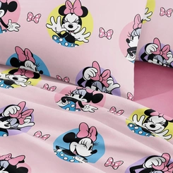 Jogo de Cama Solteiro Infantil Toque de Seda Minnie