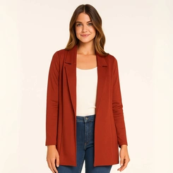 Blazer Feminino Compacto Liso Estilo Montaria