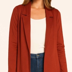 Blazer Feminino Compacto Liso Estilo Montaria