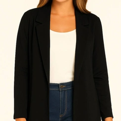 Blazer Feminino Compacto Liso Estilo Montaria
