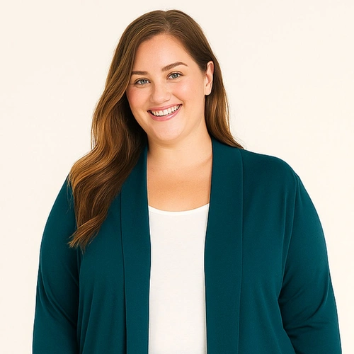 Cardigan Feminino Plus Size em Pelo Aveludado Cereja Rosa - CEREJA Cardigan Feminino Plus Size em Pelo Aveludado Cereja Rosa - CEREJA